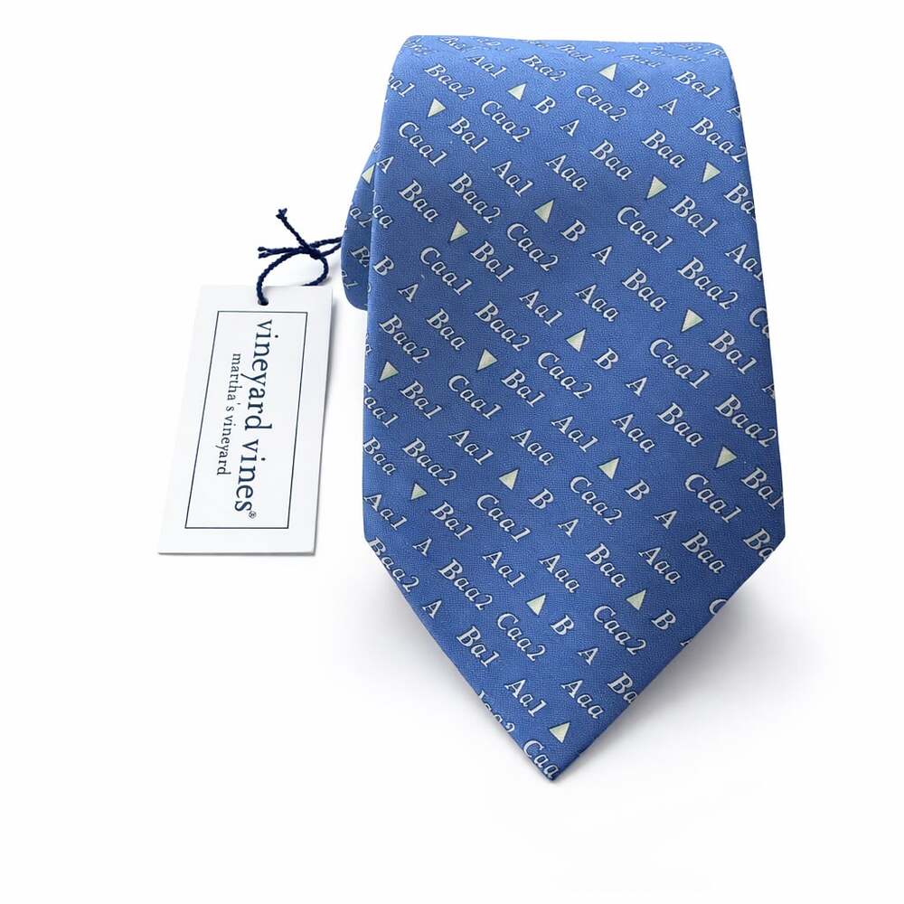 Vineyard Vines Custom Collection Silk Tie Golf Score Pattern Blue
